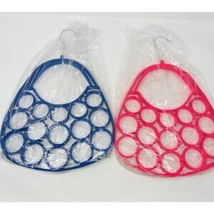 Shop LC Pink and Blue Velvet Silvertone Set of 2 Handbag Scarf Hangers 11 in